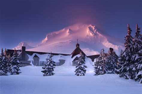 timberline lodge in winter